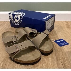 *NEW* Birkenstock EU 41 W 10 M 8 Arizona Tobacco Brown Oiled Leather Normal Fit